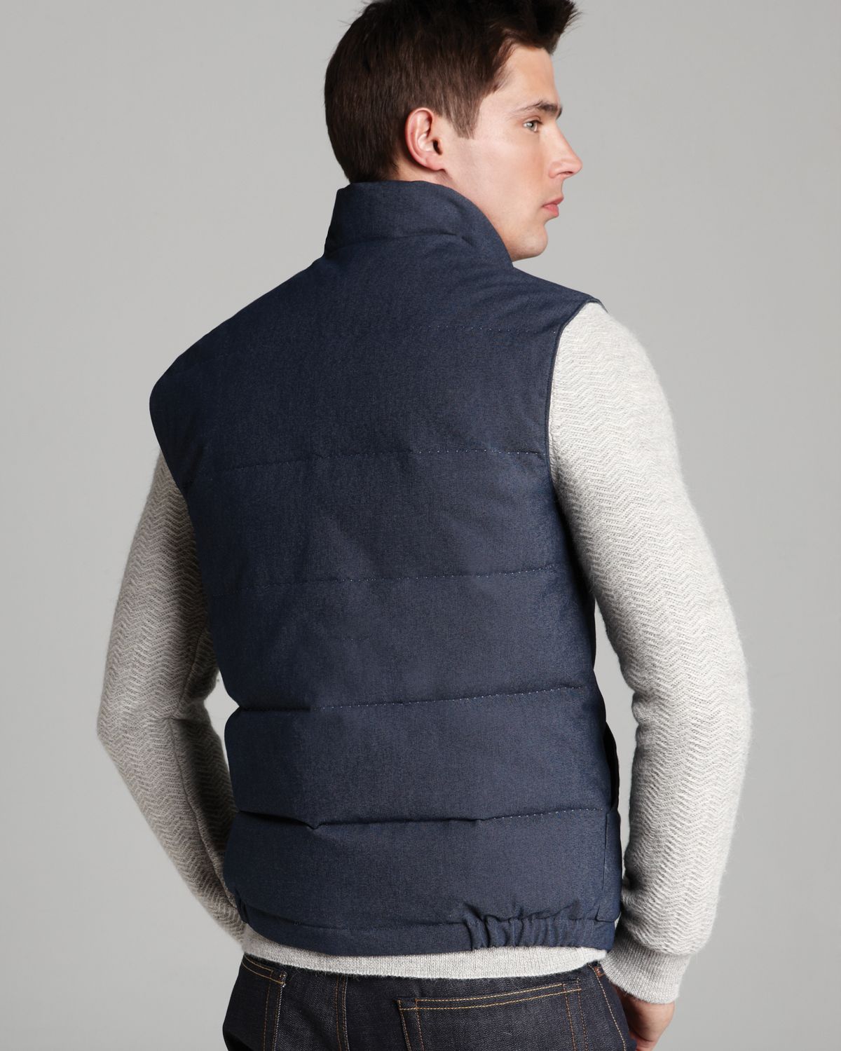 Lyst - Vince Quilted Down Puffer Vest in Blue for Men