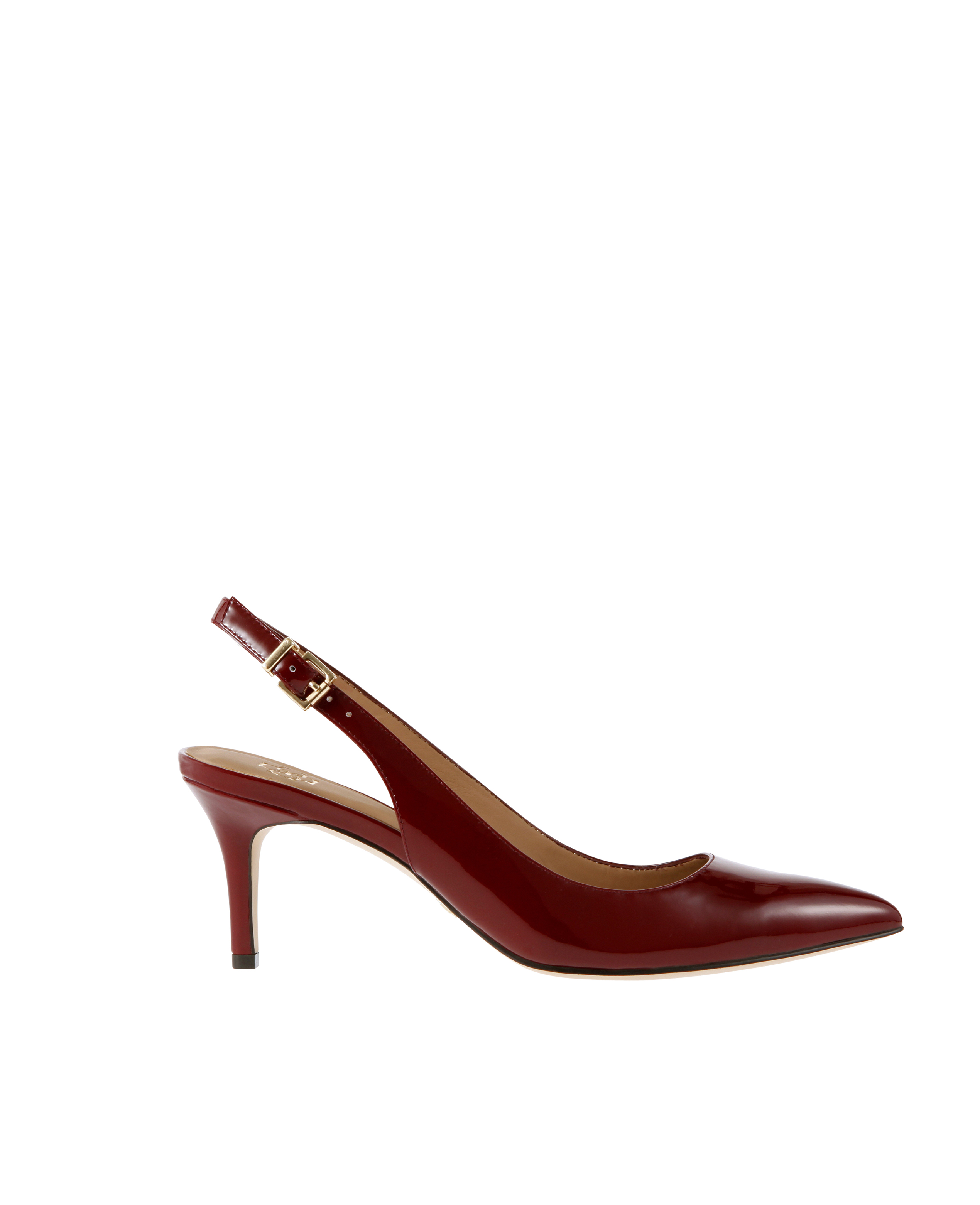 Ann taylor Perfect Patent Leather Slingback Kitten Heels in Red | Lyst