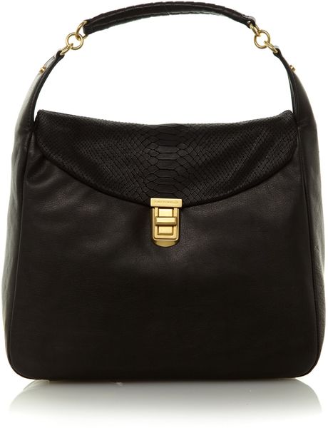 Coccinelle Oscar Snake Hobo Bag in Black | Lyst