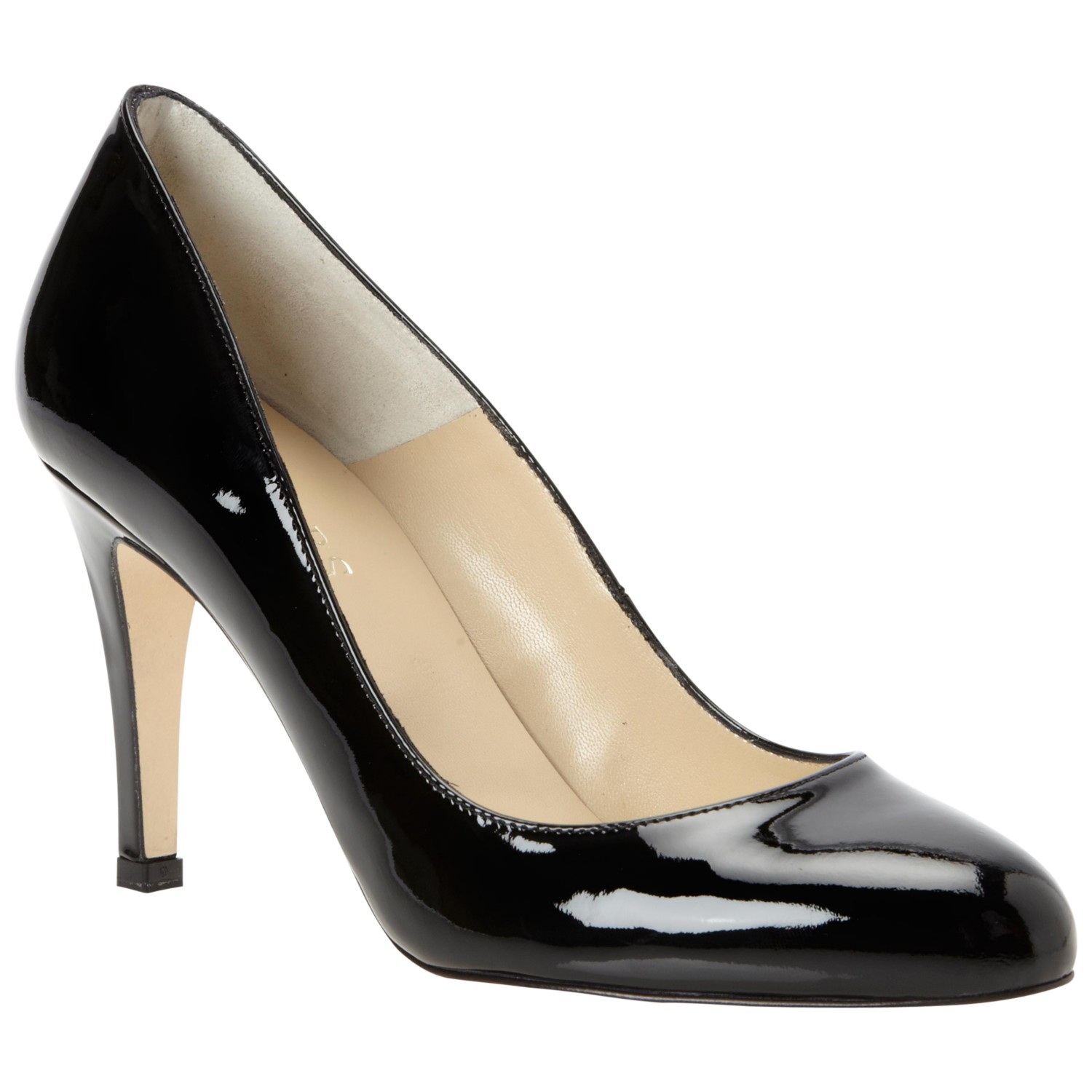 Hobbs Rebecca Patent Leather Almond Toe Court Shoes in Black | Lyst