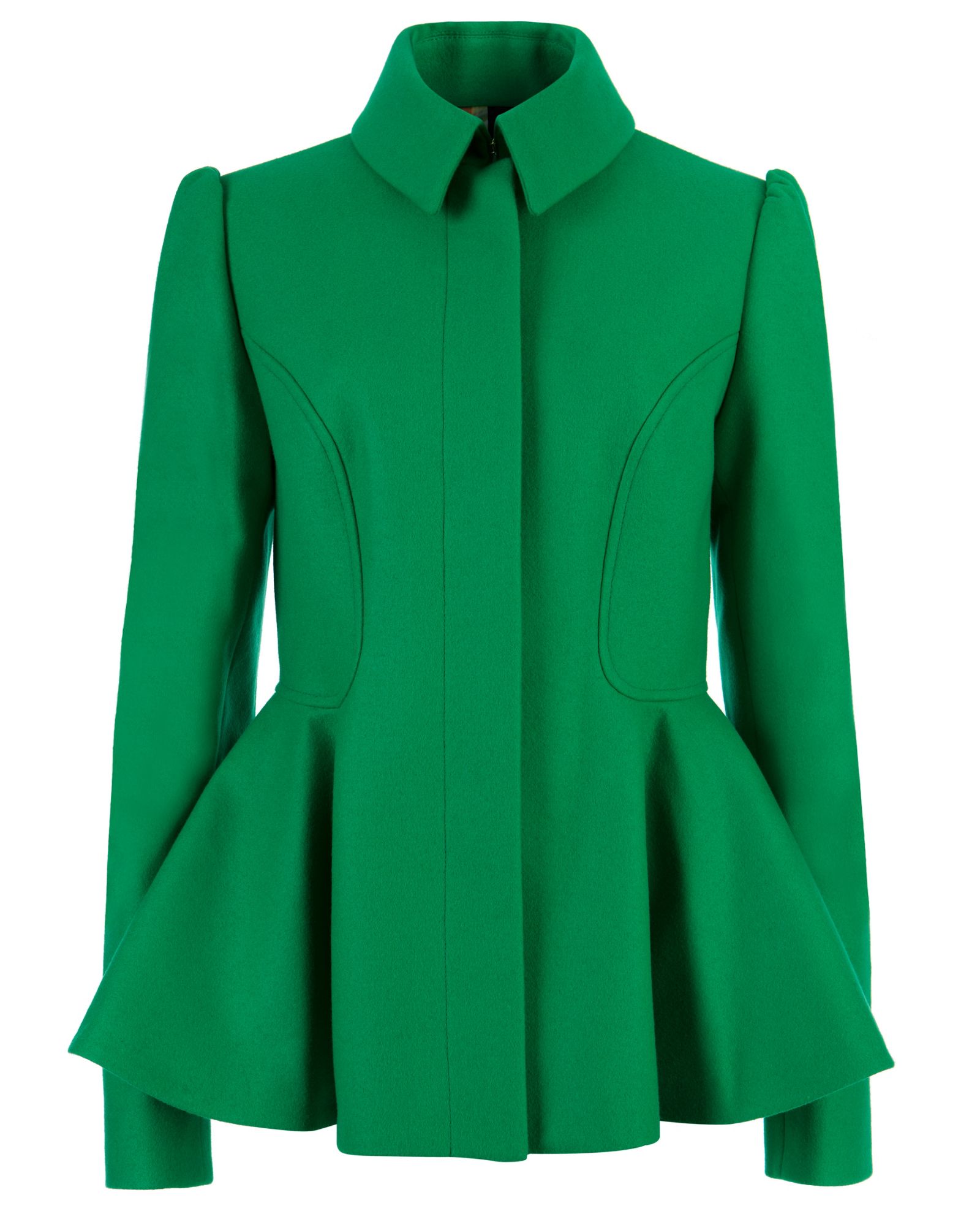 Ted baker Sollel Short Peplum Coat in Green | Lyst