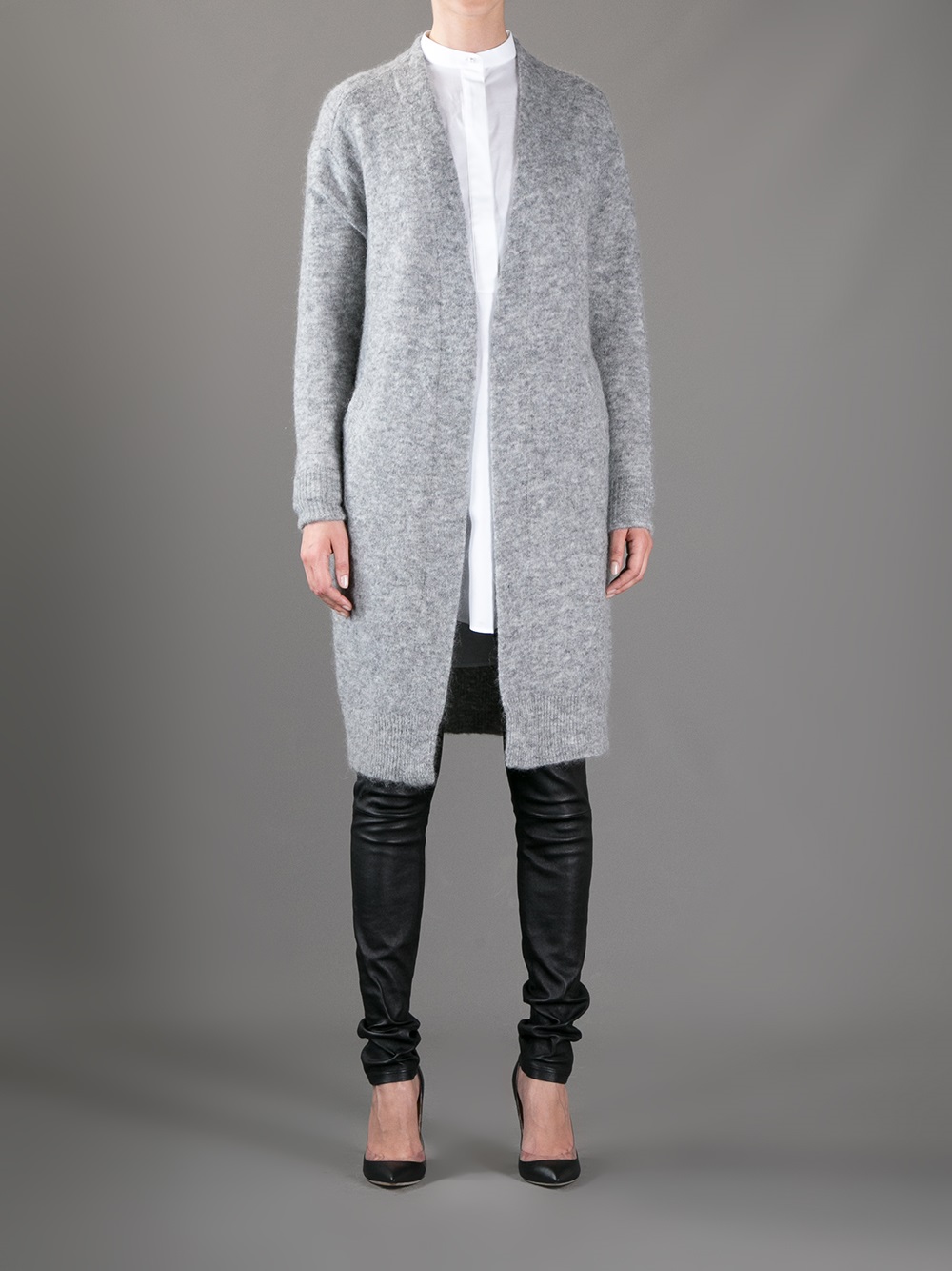 long sleeve grey cardigan