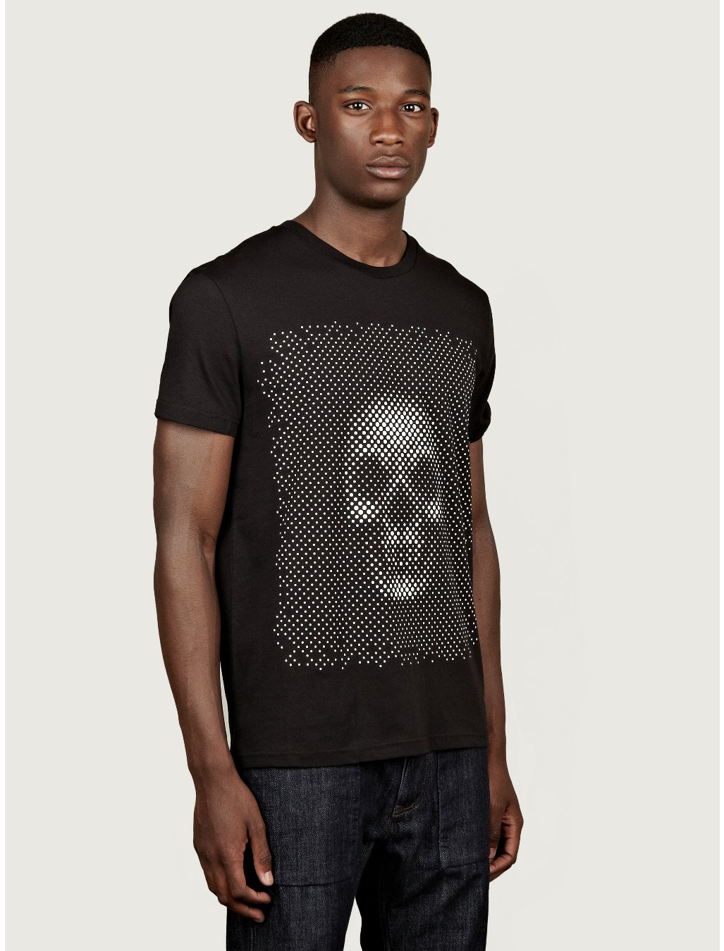 Alexander Mcqueen Mens Black Polka Dot Skull Print T-shirt in Black for ...