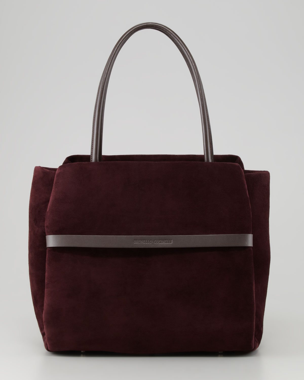 Lyst Brunello Cucinelli Padded Suede Satchel Bag Prune in Purple