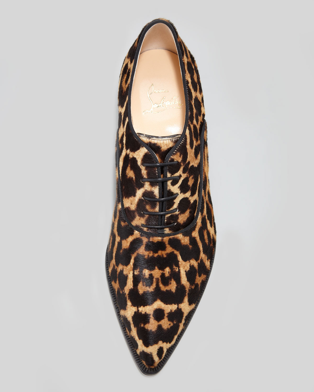 Christian louboutin Zazou Pointedtoe Leopardprint Calf Hair Derby ...