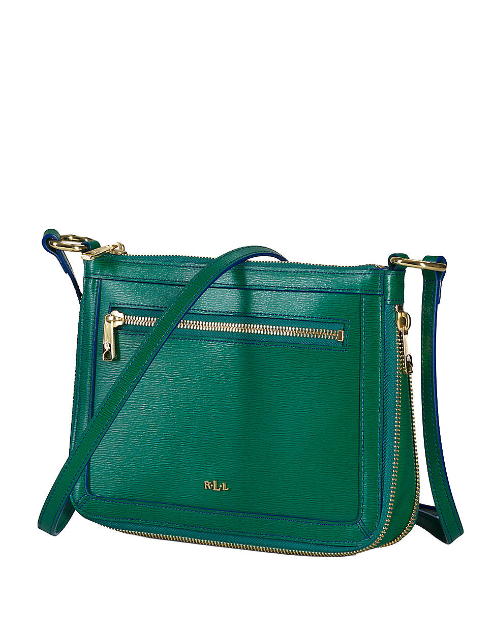 Lauren By Ralph Lauren Tate Flat Leather Crossbody Bag in Green ...