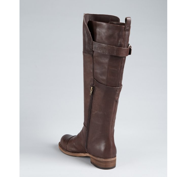 Lyst - Belle By Sigerson Morrison Dark Brown Leather Irene Tall Riding ...