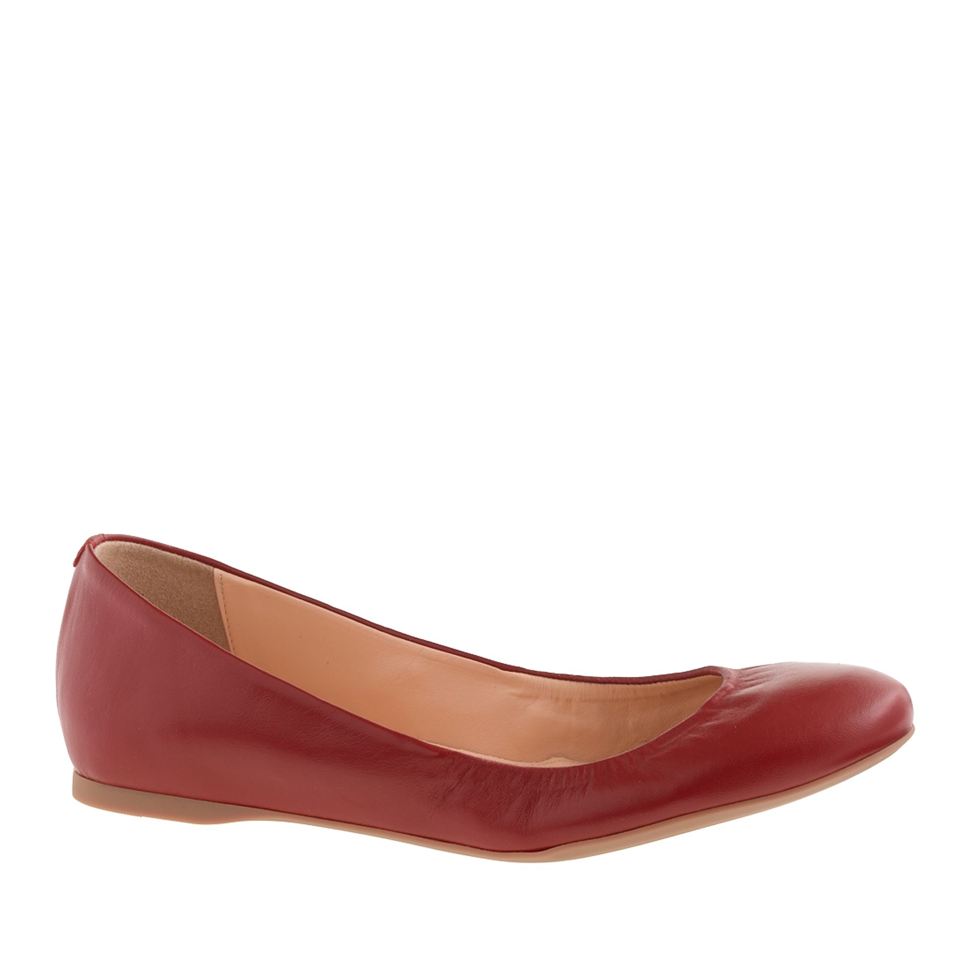 J.crew Cece Leather Ballet Flats in Red | Lyst