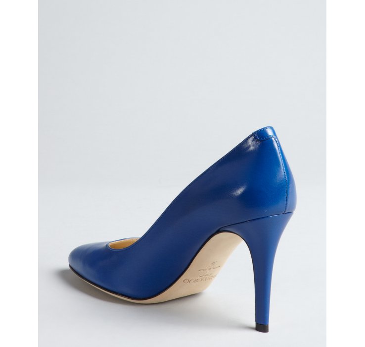 Lyst Jimmy Choo Royal Blue Leather Victory Round Toe Pumps in Blue