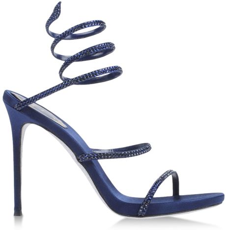 Rene Caovilla Sandals in Blue (Dark blue) | Lyst