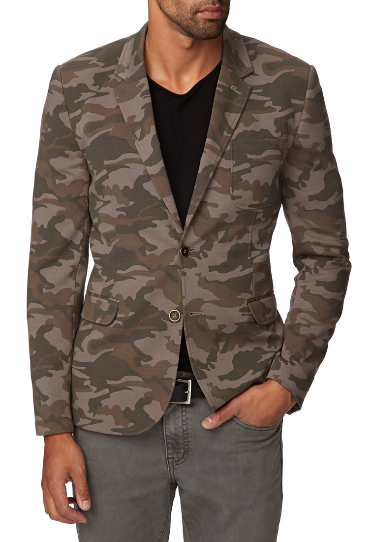 Lyst Forever 21 Knit Camo Blazer in Green for Men
