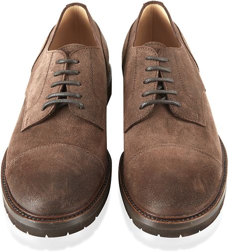 Brunello Cucinelli Suede Oxford Shoe in Brown for Men | Lyst