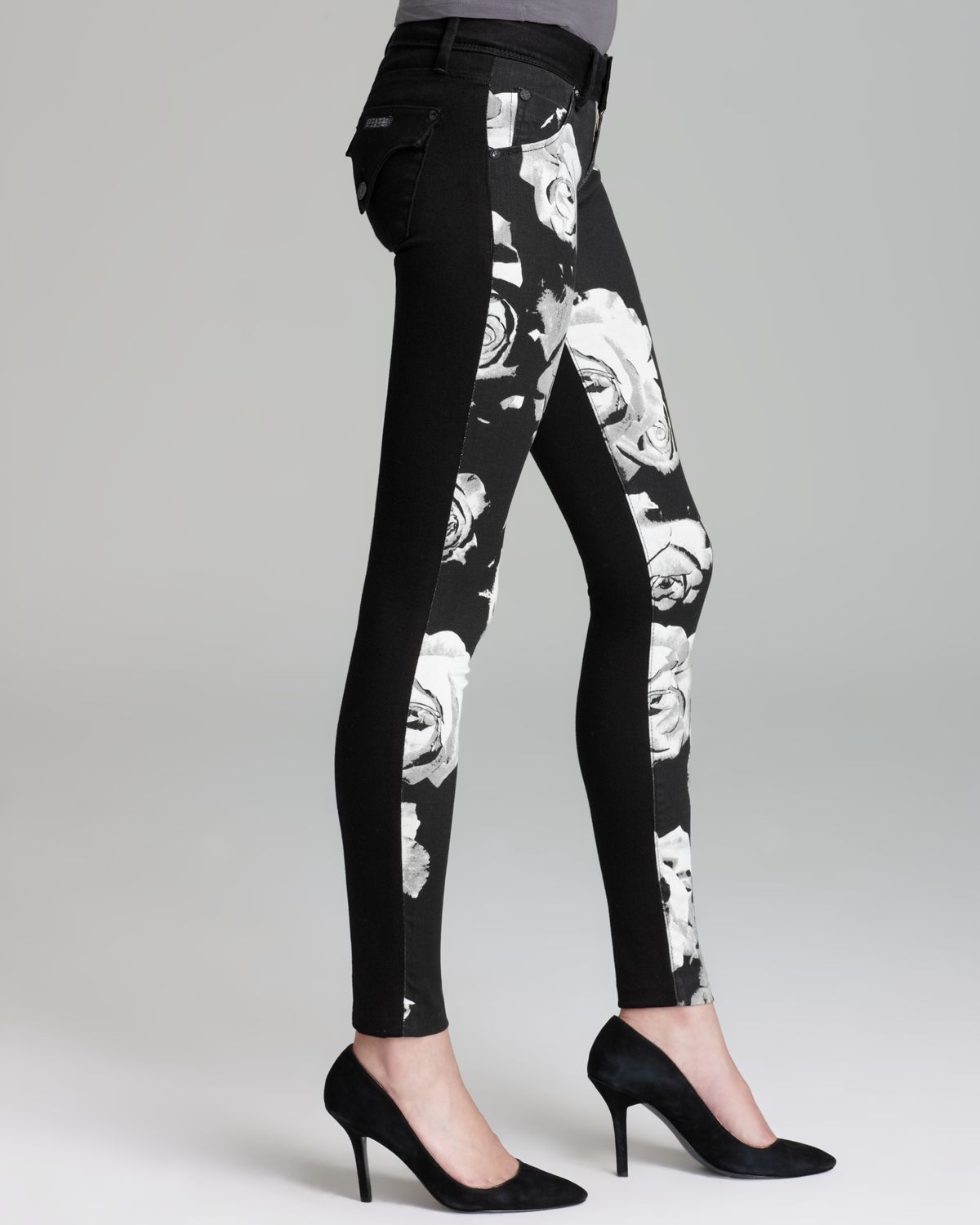 black floral jeans