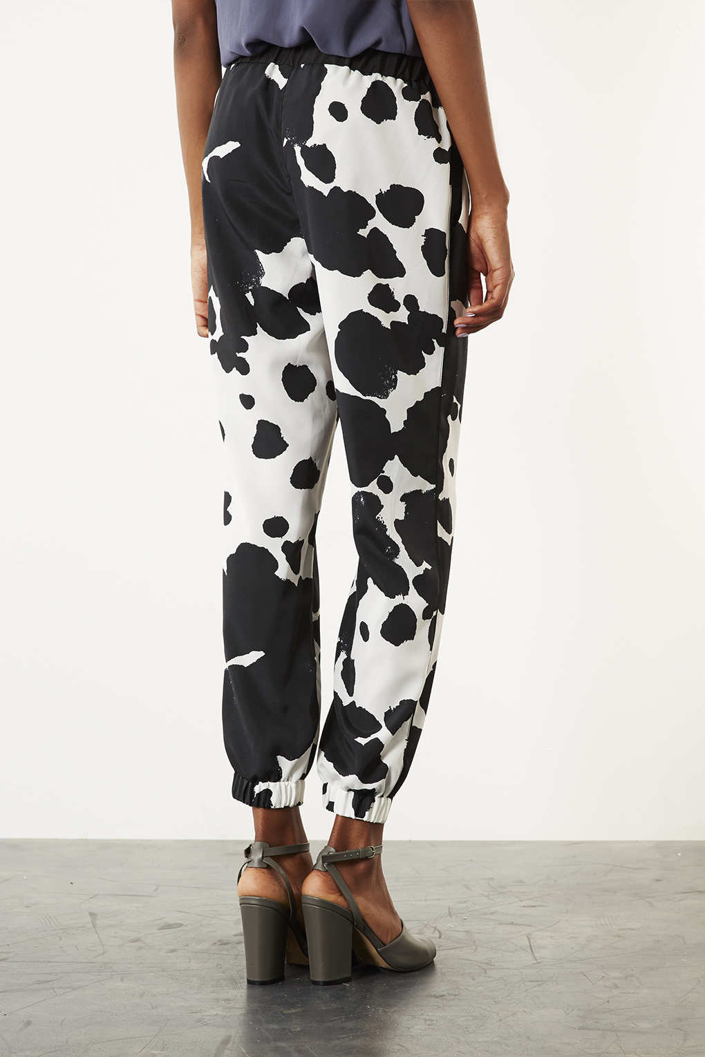 topshop cow print joggers