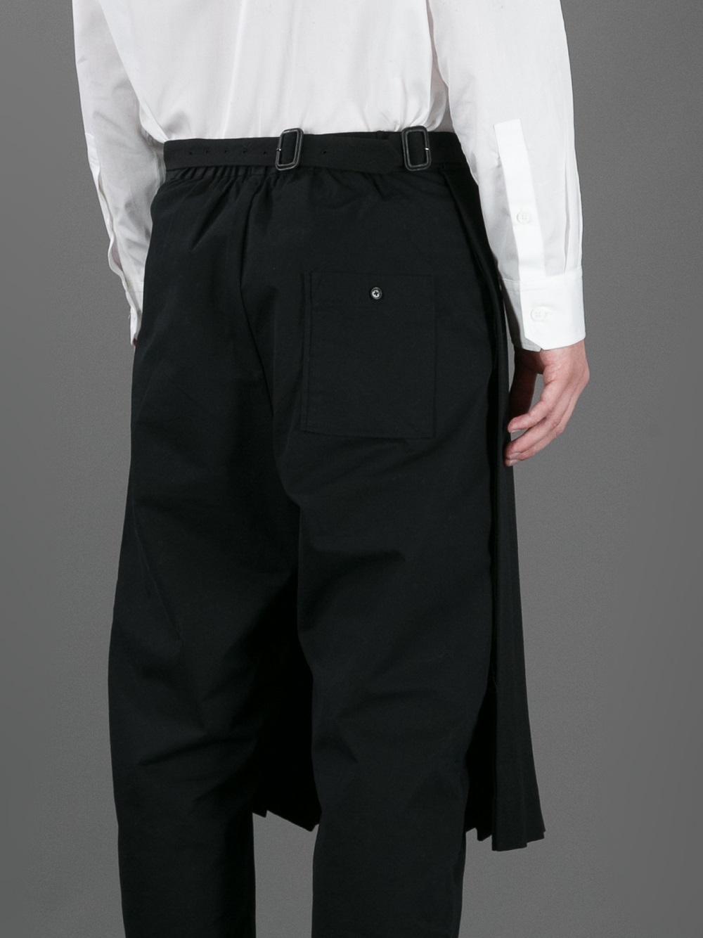 Lyst Yohji Yamamoto Pleated Apron Skirt In Black For Men