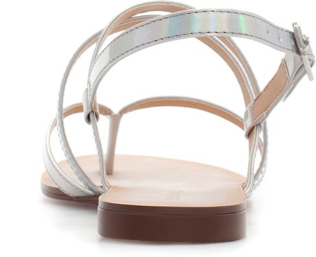 Zara Metallic Sandal in Silver | Lyst