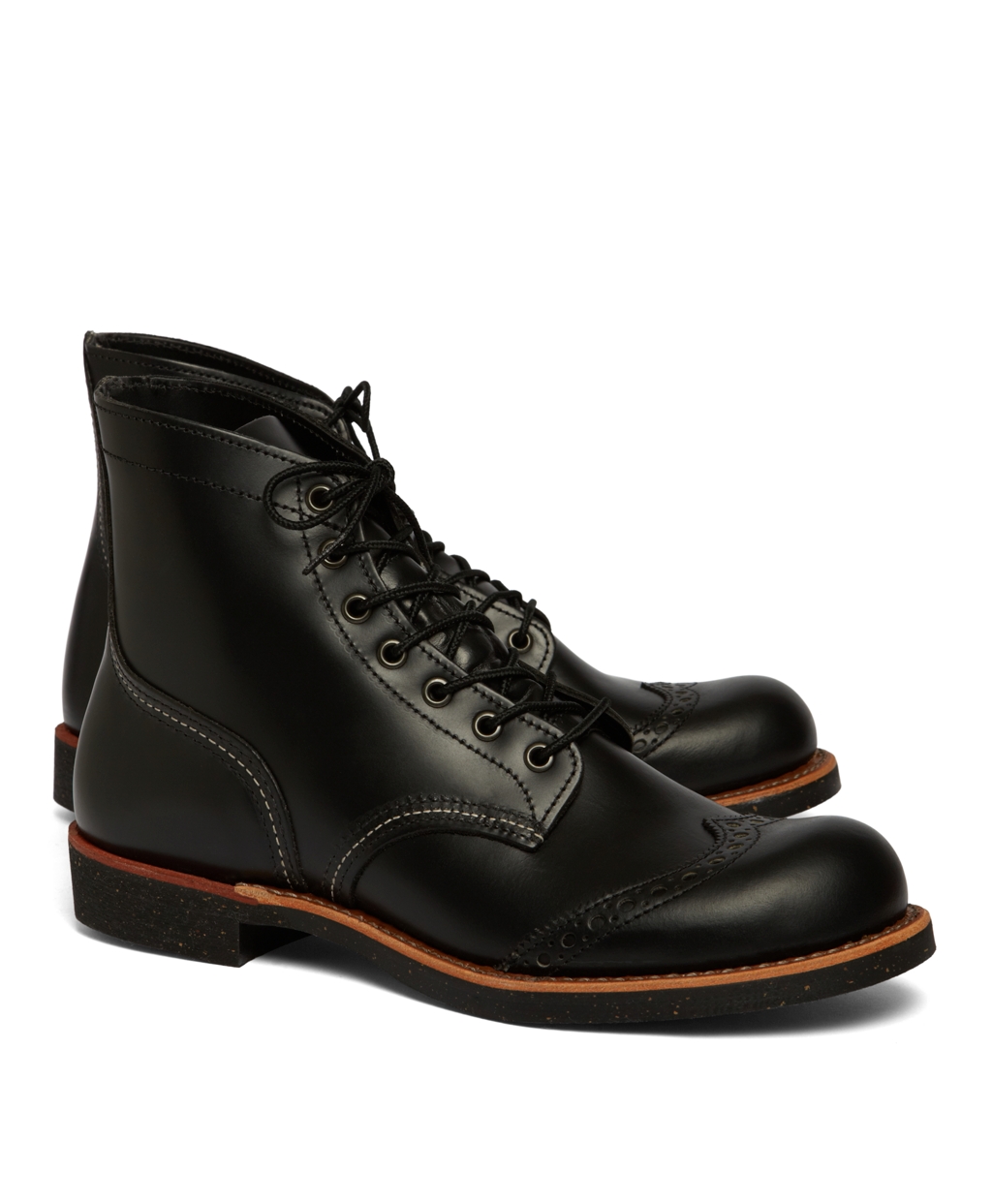Brooks Brothers Chaparral Brogue Ranger Boots in Black for Men | Lyst