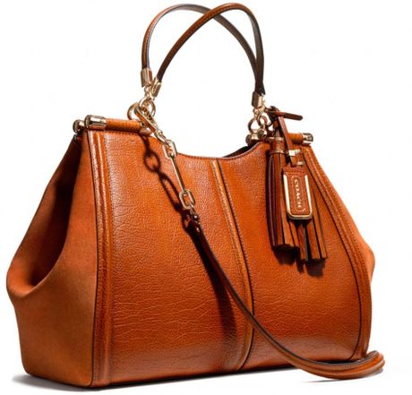 Coach Madison Caroline Satchel in Buffalo Embossed Leather in Brown ...