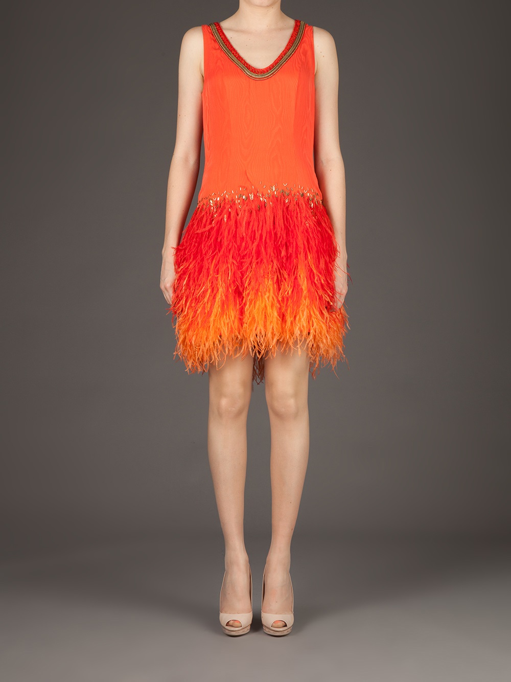 Matthew williamson Satin-jacquard Midi Dress in Orange | Lyst Matthew williamson Satin-jacquard Midi Dress in Orange | Lyst