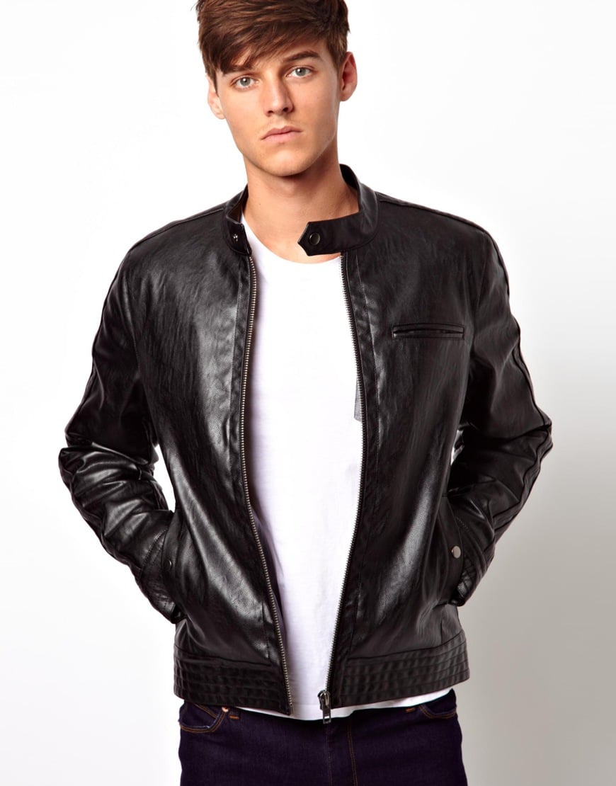 Lyst Asos Faux Leather Biker Jacket In Black For Men 2560