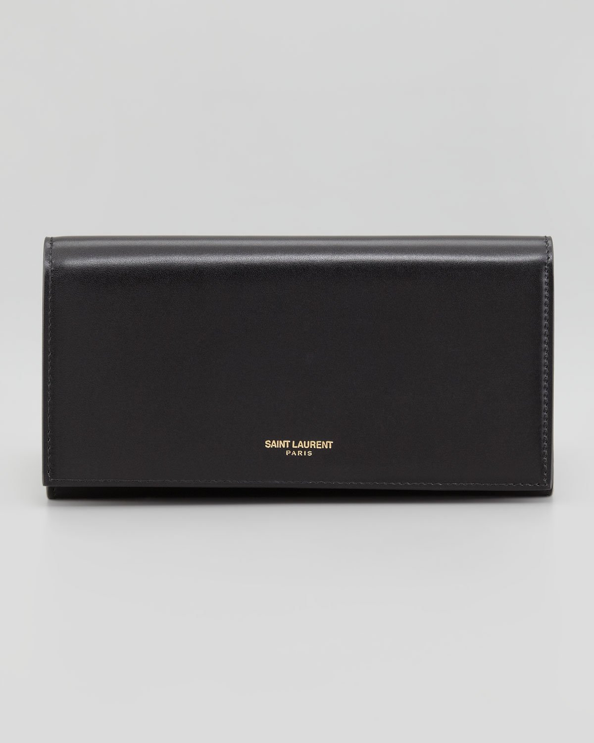 Saint laurent Marquage Continental Flap Wallet in Black | Lyst