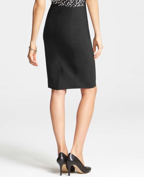 Ann Taylor Tropical Wool Seamed Pencil Skirt in Black | Lyst