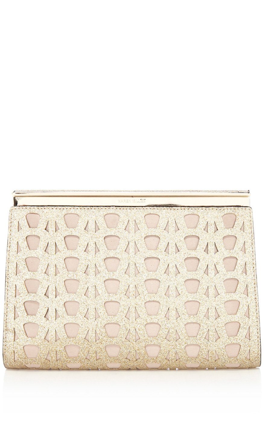 karen millen gold clutch