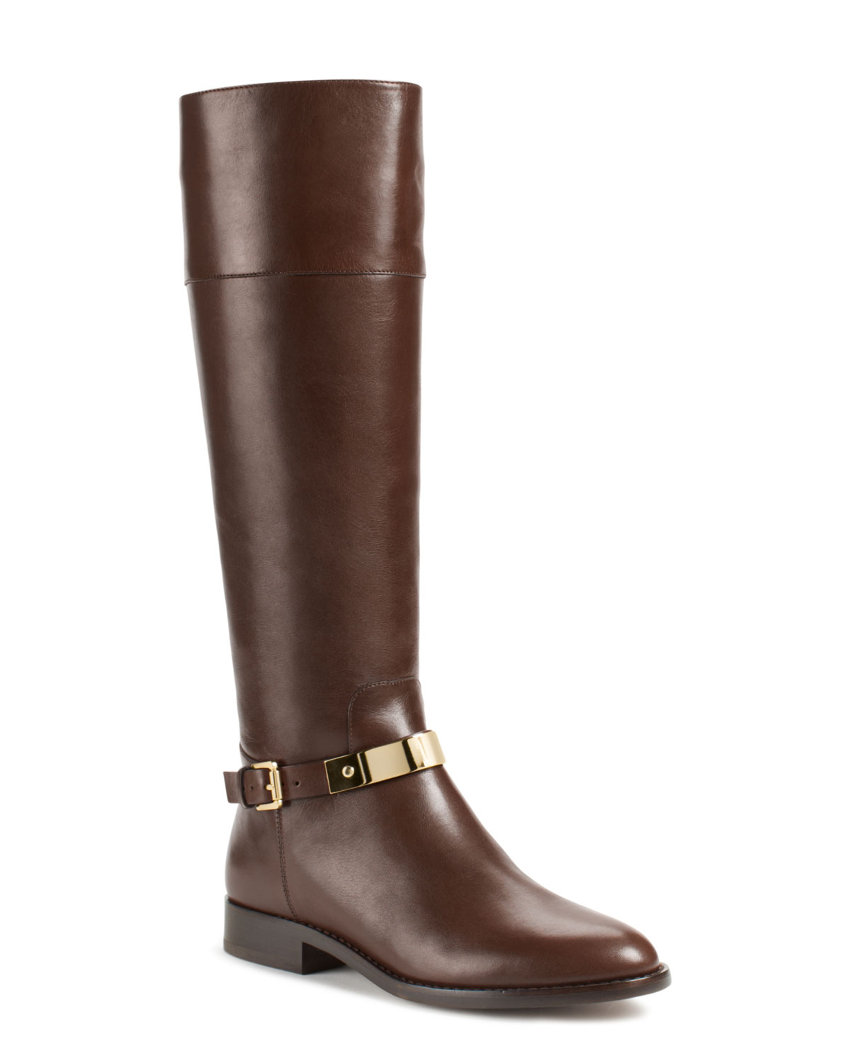 Lyst - Michael Kors Morganna Leather Riding Boot in Brown