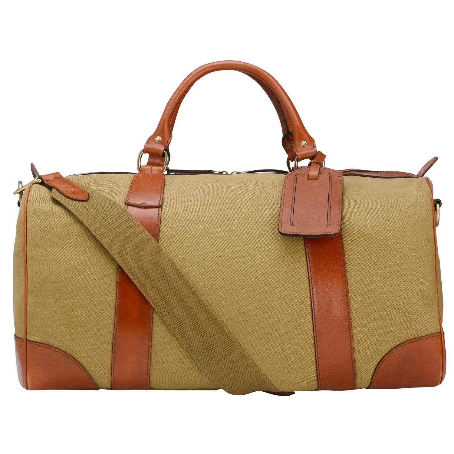 Polo Ralph Lauren Canvas Leather Trim Weekend Holdall in Khaki for Men ...