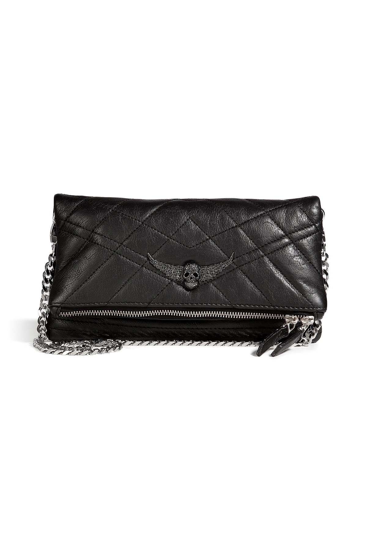 Zadig & Voltaire Leather Rock Matelasse Clutch in Black in Black - Lyst