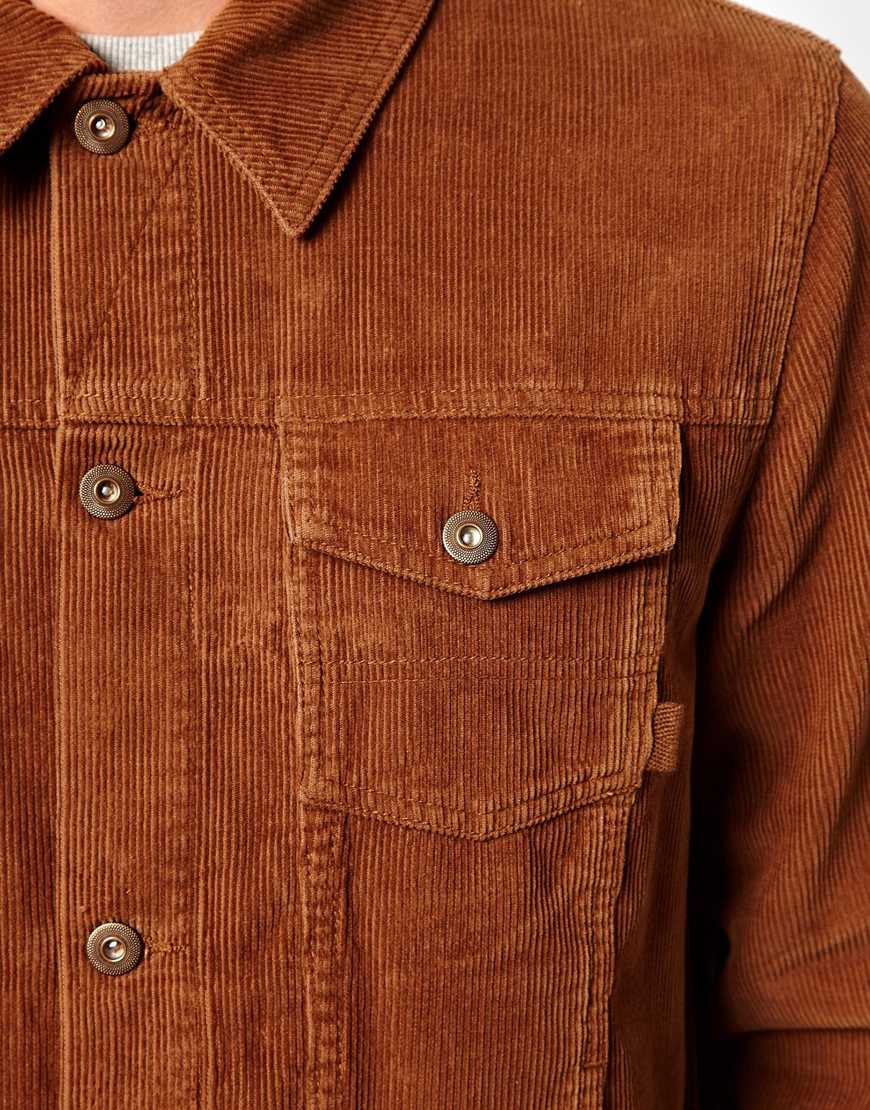 Lyst Asos Cord Jacket in Brown for Men