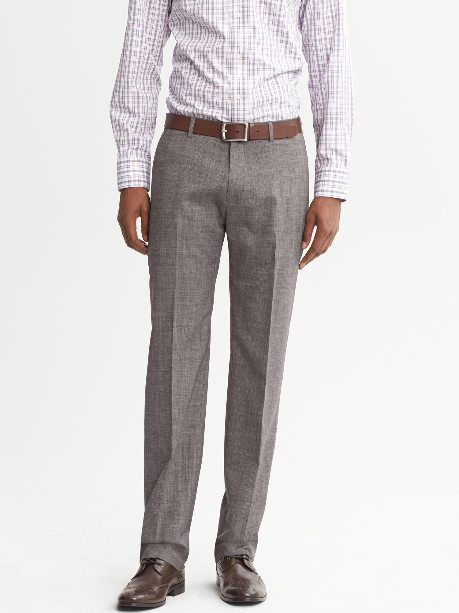Banana Republic Tailored Slim Fit Taupe Wool Dress Pant in Brown for ...