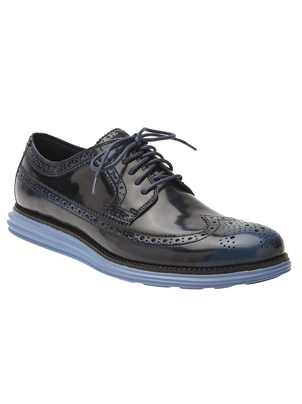 Cole haan Lunargrand Wingtip Shoes in Black for Men | Lyst