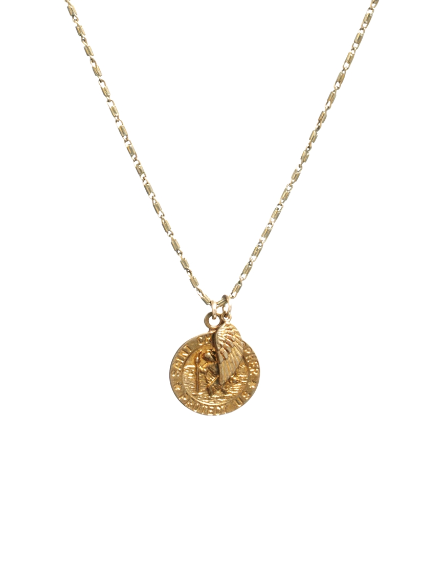 Lyst - Dogeared St Christopher Necklace in Metallic