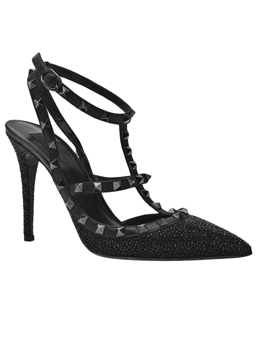 Valentino Rock-stud Sling Back Pumps in Black | Lyst