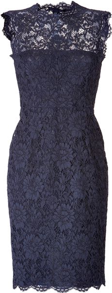 Valentino Lace Overlay Sheath Dress in Blue | Lyst
