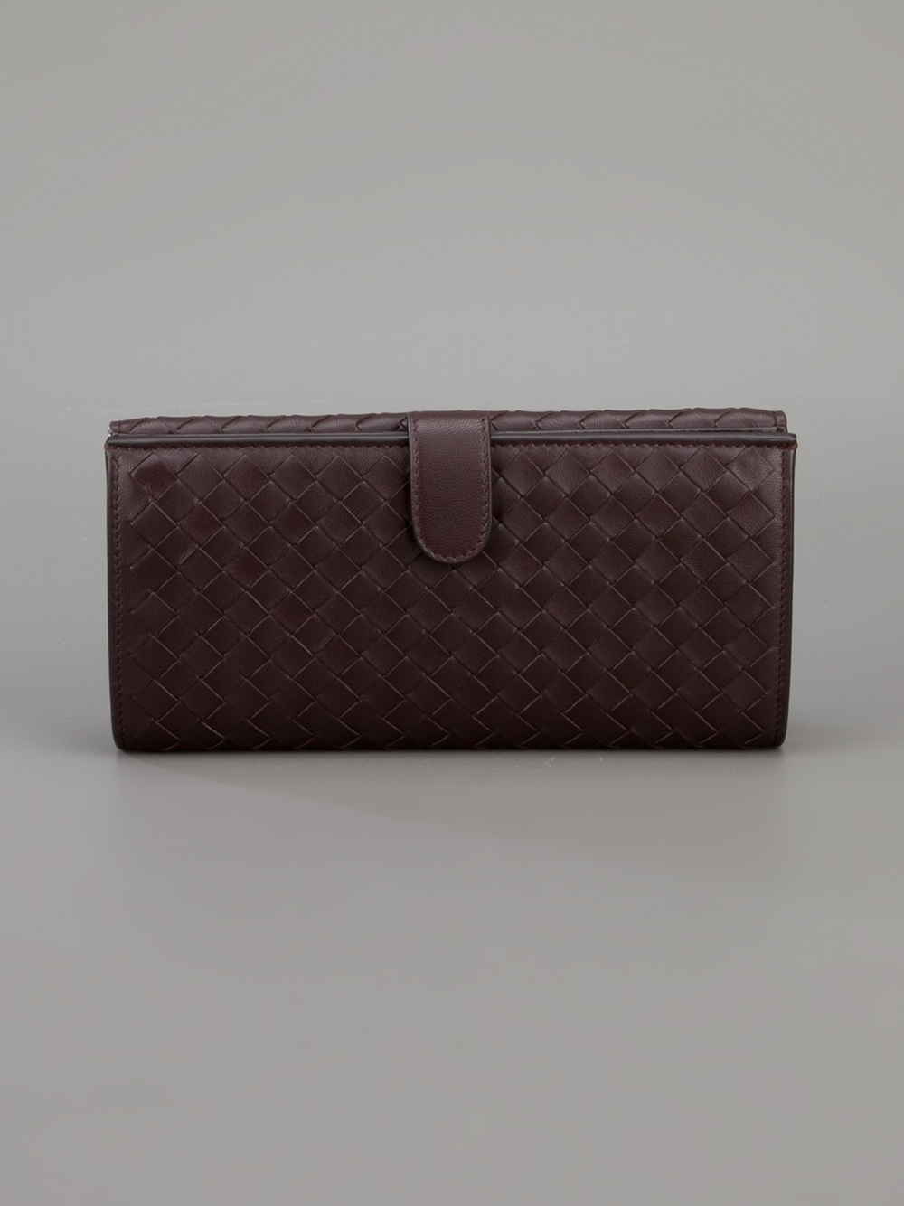 Lyst - Bottega Veneta Woven Leather Trifold Wallet in Brown