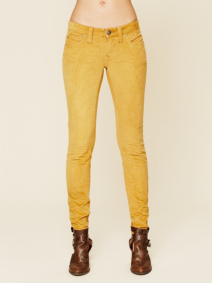 Lyst - Free People Fp Cord Skinny in Yellow