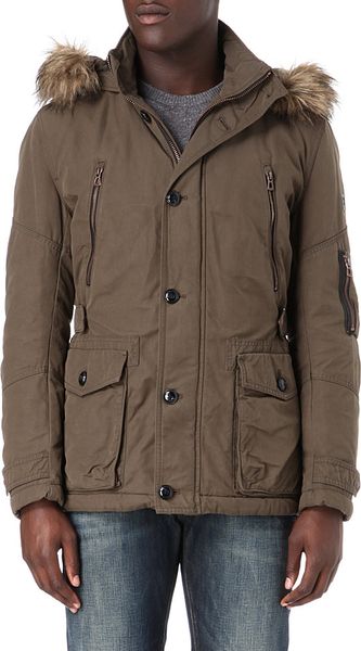 Hugo Boss Canvas Parka Jacket in Brown for Men (Khaki) | Lyst