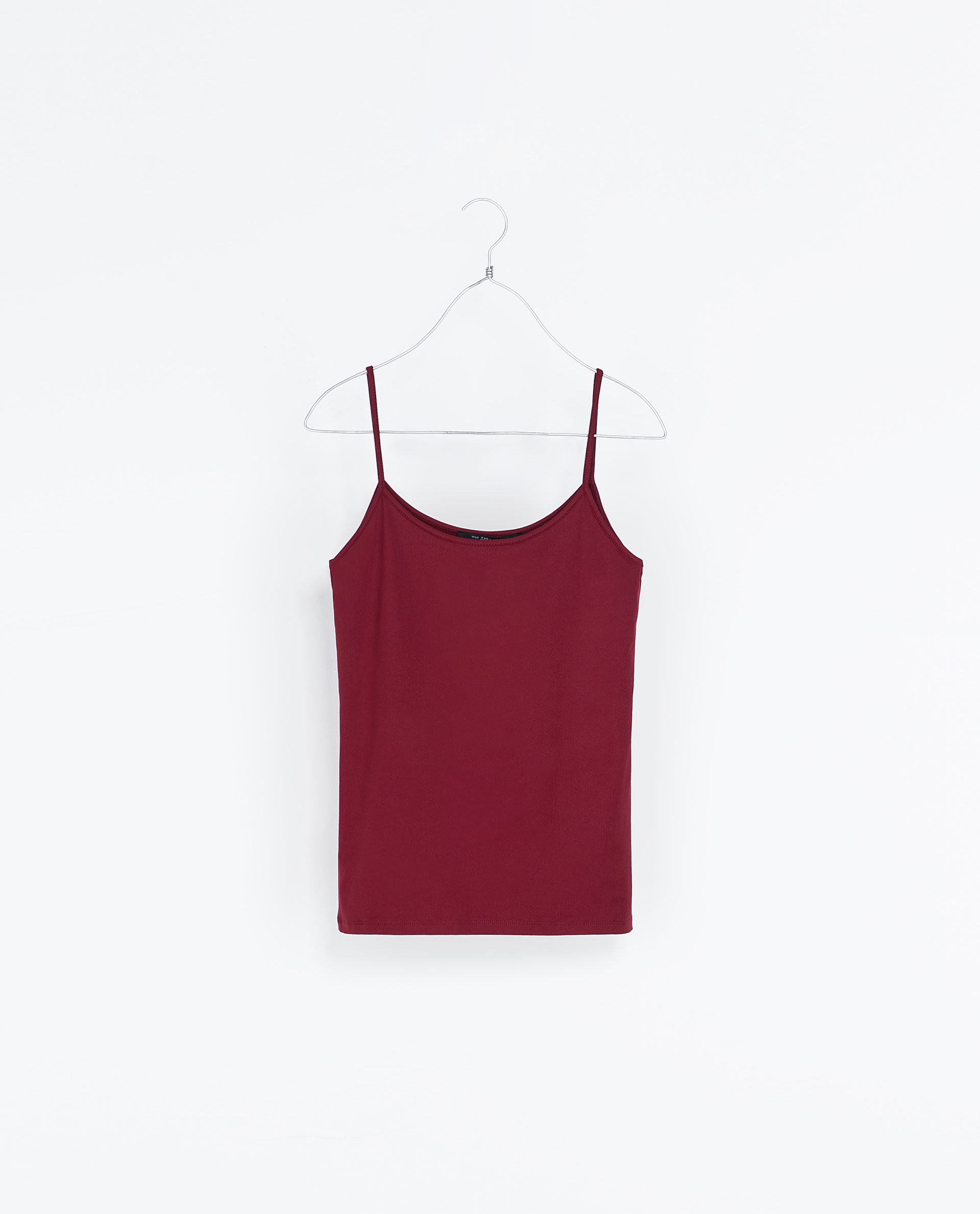 Zara Basic Printed Tank Top in Red (Maroon) | Lyst