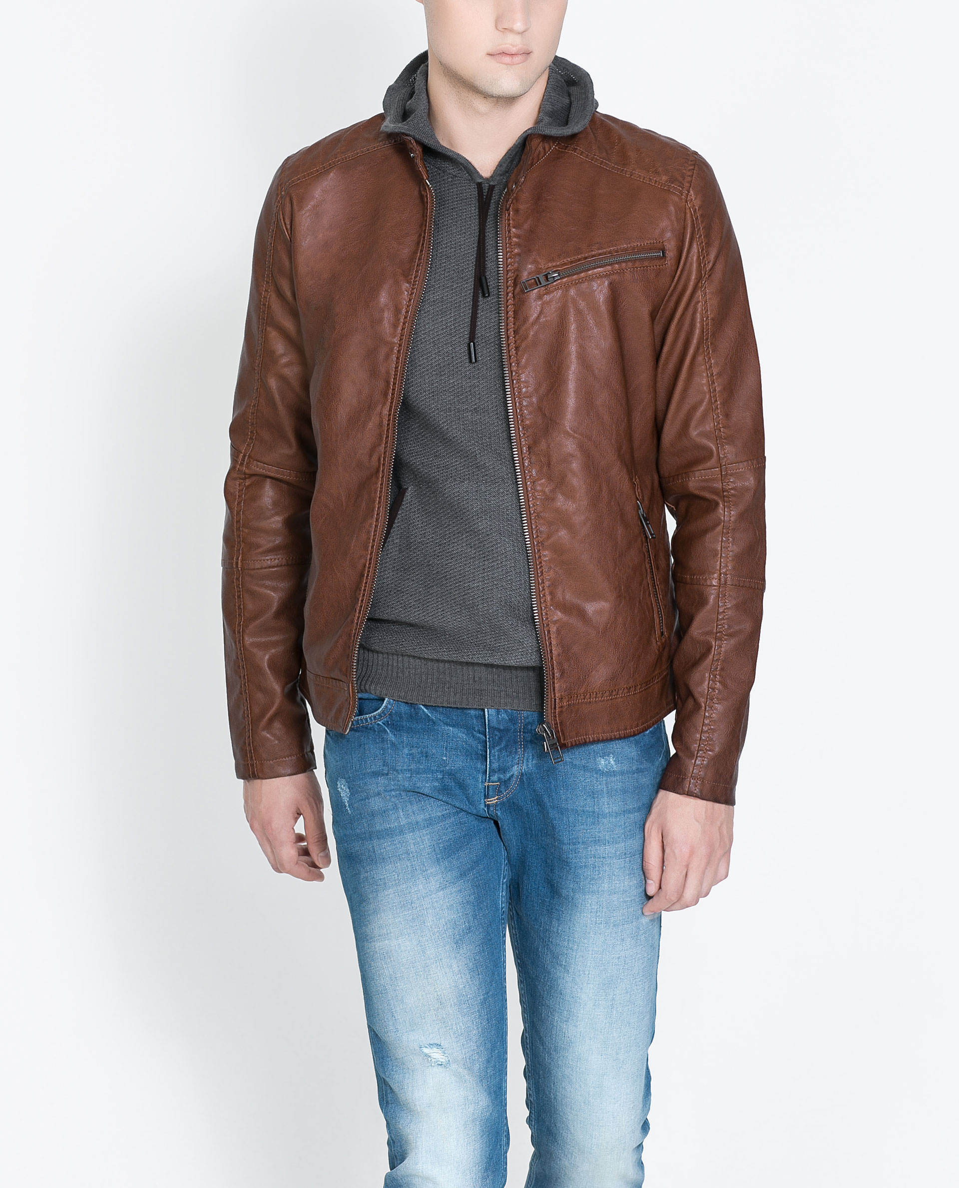 Zara Dyed Jacket In Brown For Men Lyst Gallery