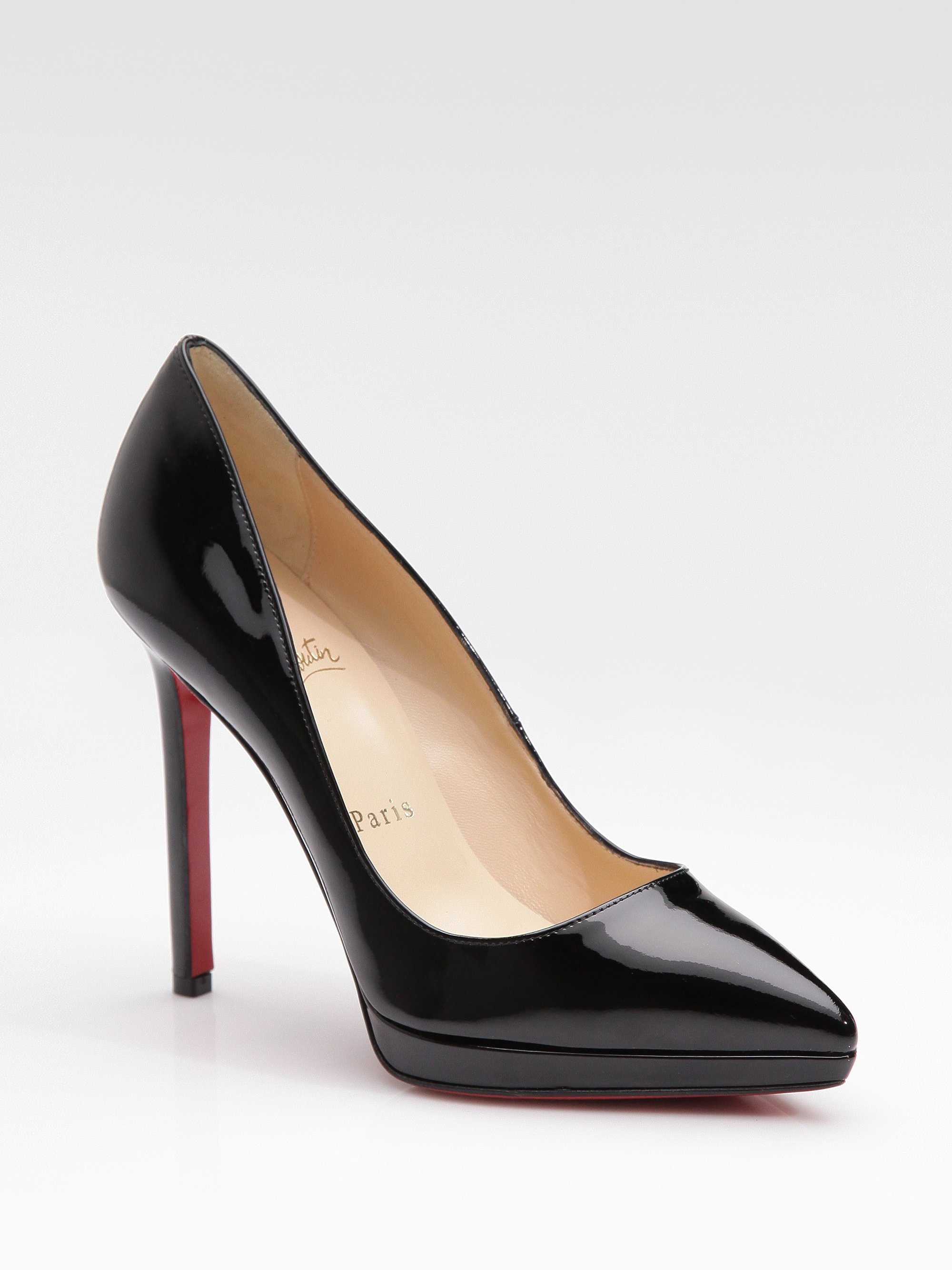 Christian louboutin Pigalle Plato Patent Leather Platform Pumps in ...