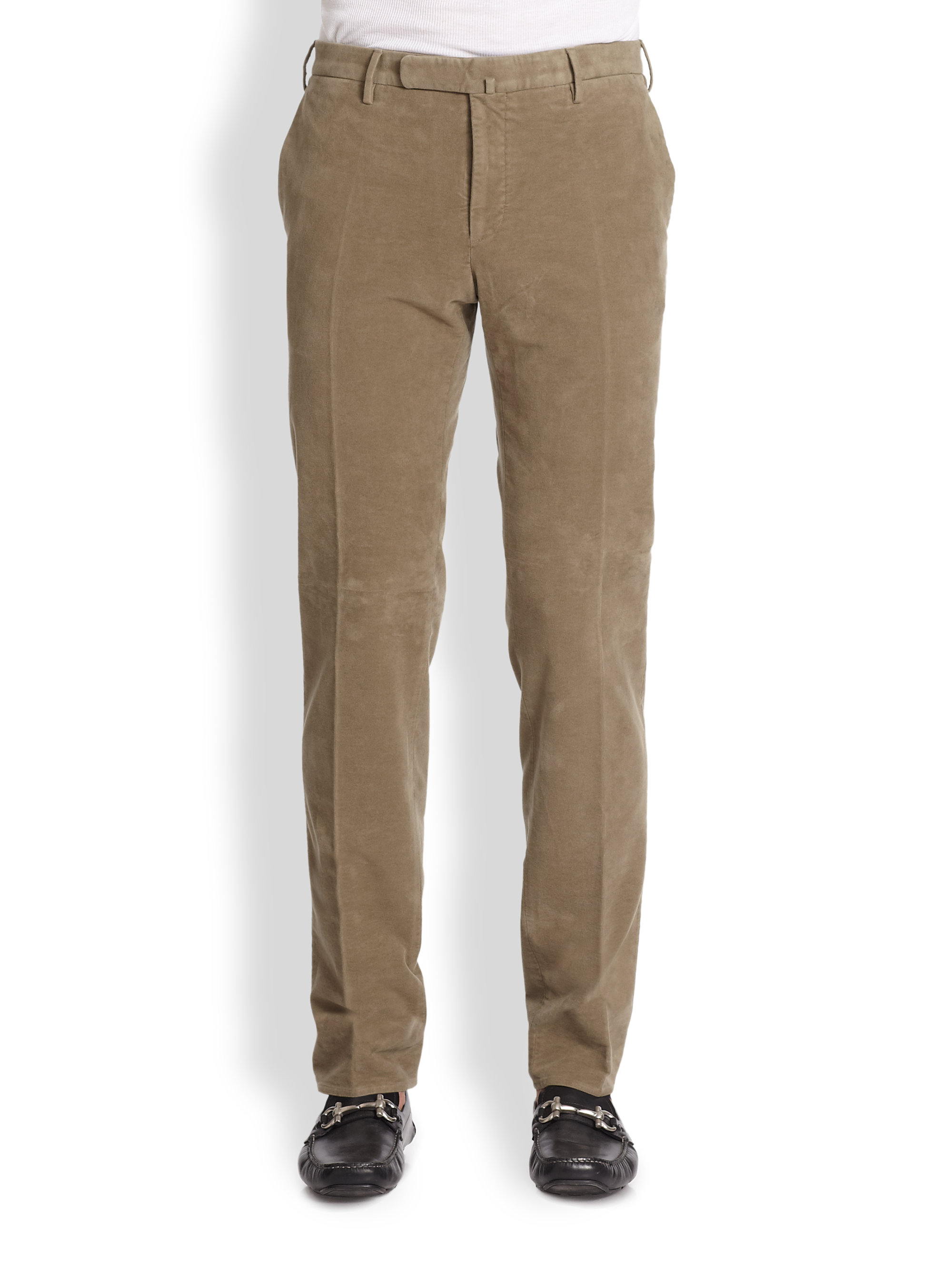 Incotex Slim-Fit Stretch Cotton Moleskin Pants in Natural for Men | Lyst