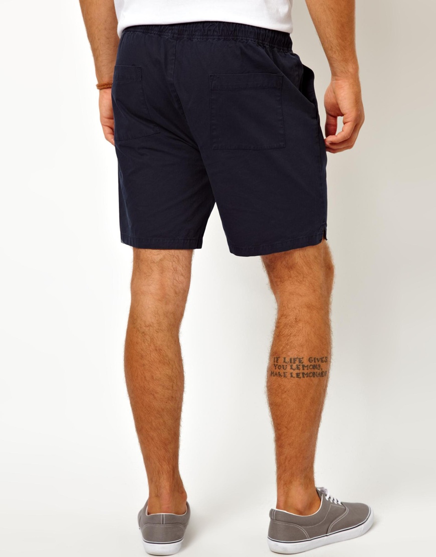 Lyst Asos Chino Shorts with Drawstring Waist in Black for Men