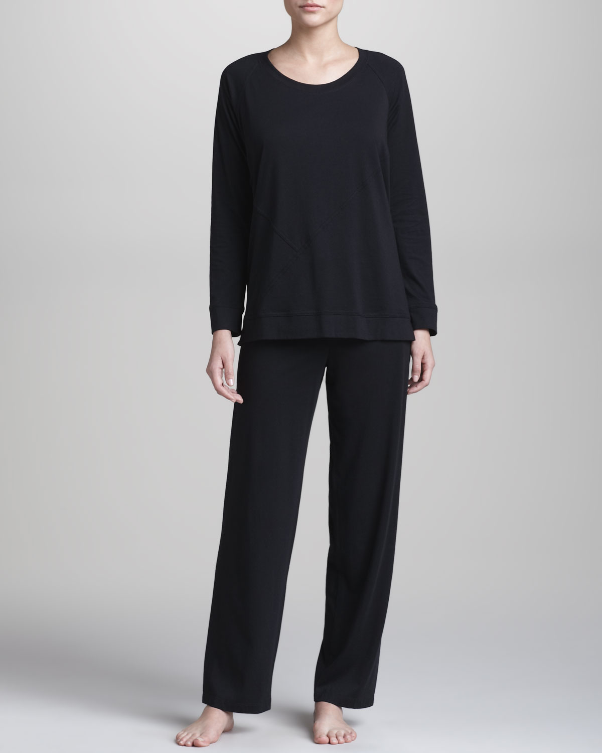 Donna karan new york Pima Cotton Pajamas in Black | Lyst
