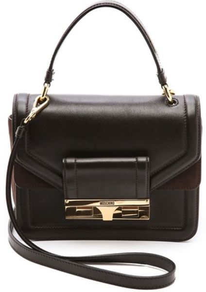 Moschino Leather Cross Body Bag in Black (gold) | Lyst