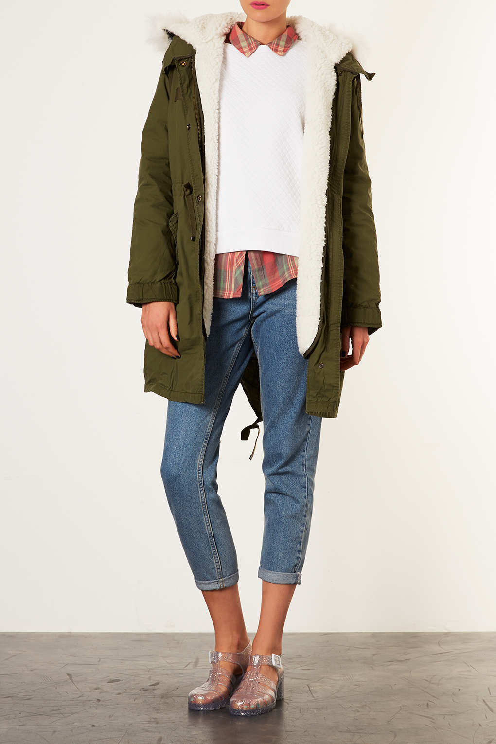 Lyst Tall Khaki Parka Coat in Green
