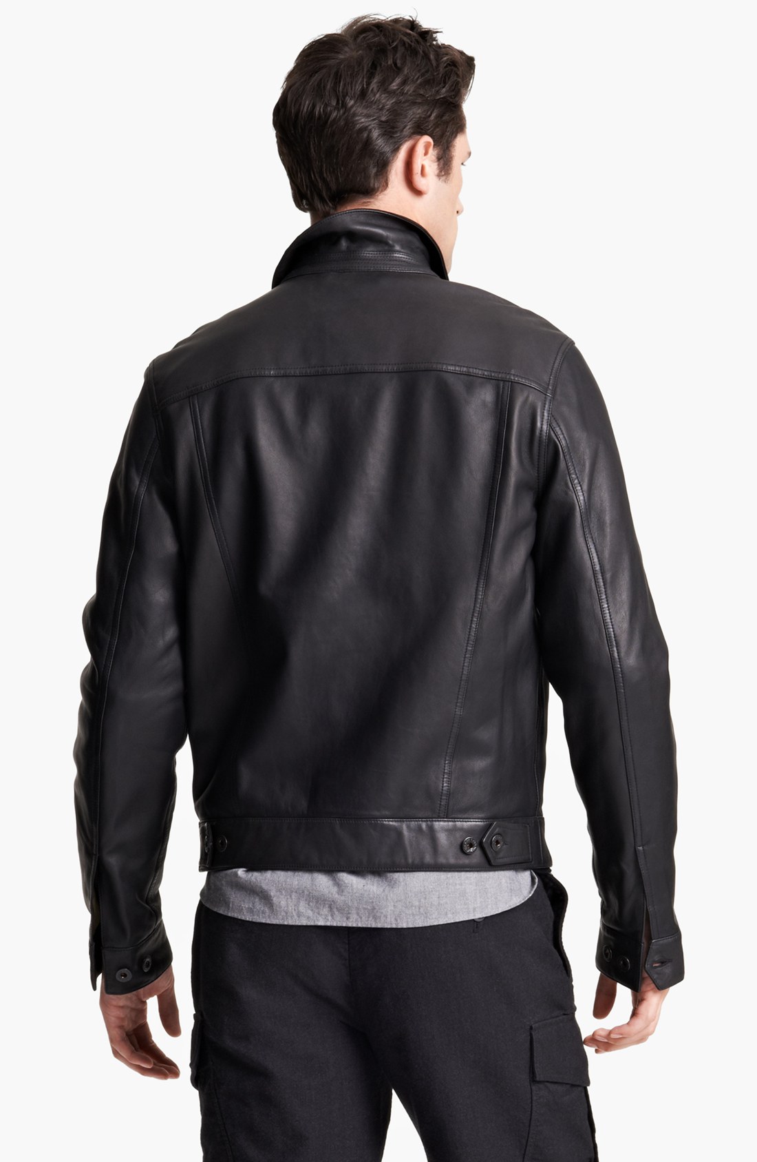 Todd Snyder Dean Leather Jacket Cairoamani Com Lyst Todd Snyder Lamb Leather Trucker Jacket In Black For Men