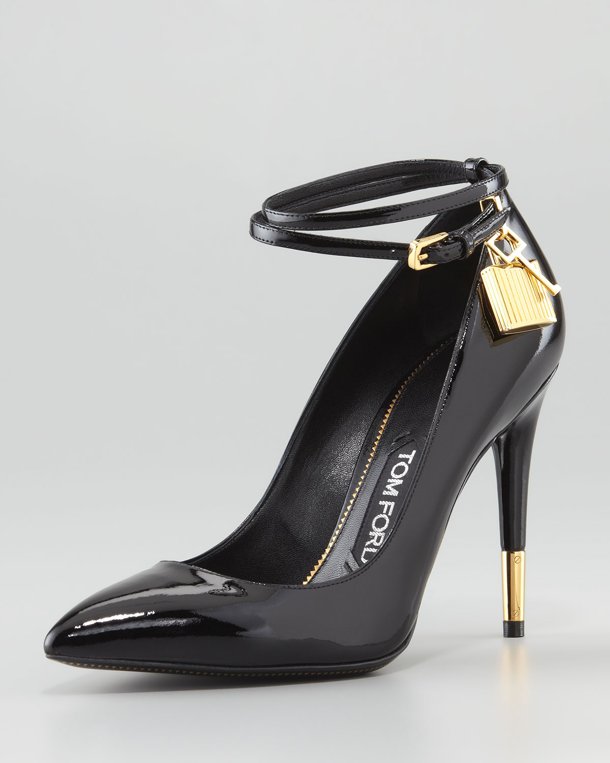 Tom ford Padlock Anklestrap Pump Black in Black | Lyst