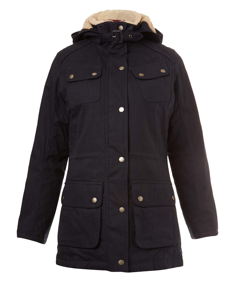 Lyst - Barbour Navy Fleece-lined Hooded Jacket in Blue for Men